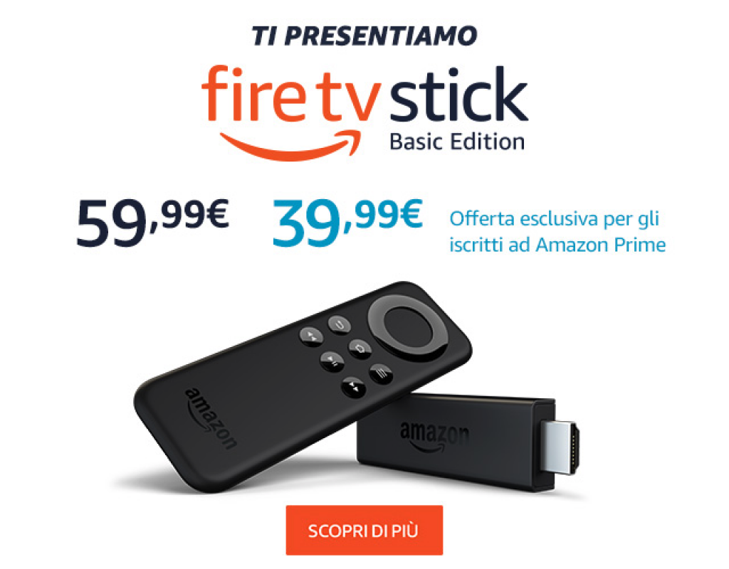 Fire TV Stick: adesso disponibile anche in Italia con 20 euro di sconto per i clienti Prime