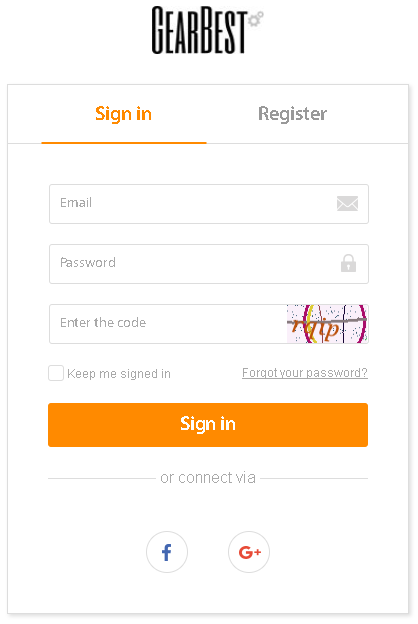 gearbest login