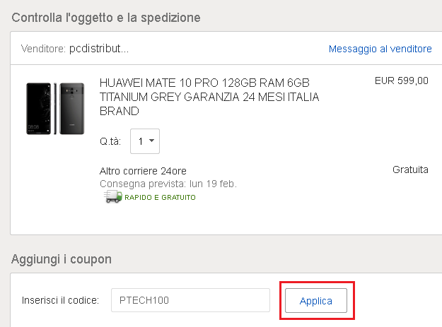 come usare un coupon su ebay