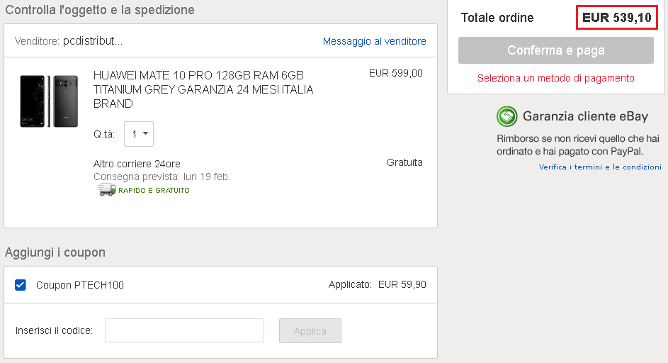 come usare un coupon su ebay