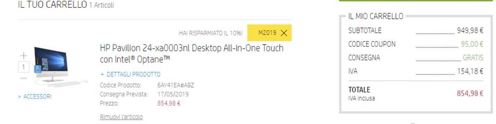 codice sconto hp m2019