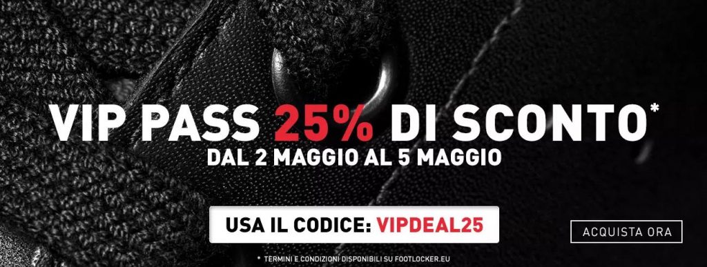 foot locker codice sconto vipdeal25