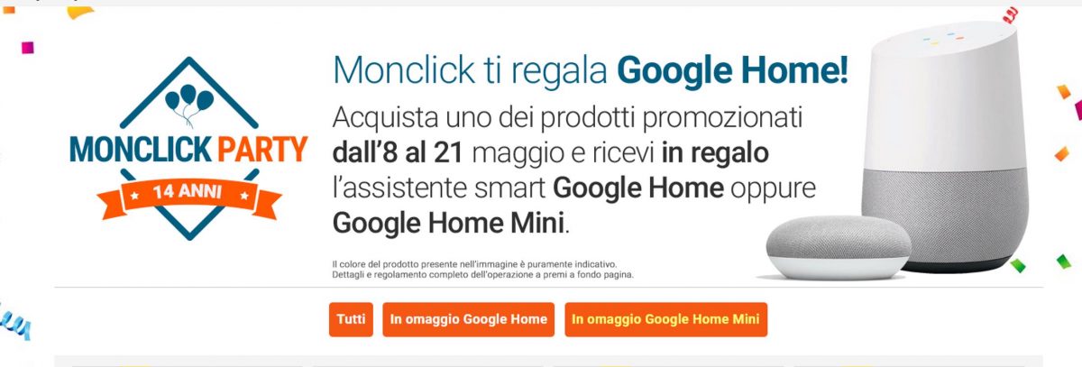 google home mini omaggio