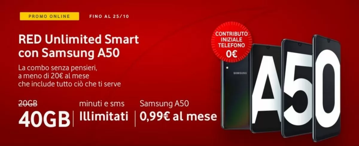 Vodafone Red Unlimited Smart e Samsung Galaxy A50