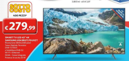 sottocosto auchan volantino offerta samsung tv