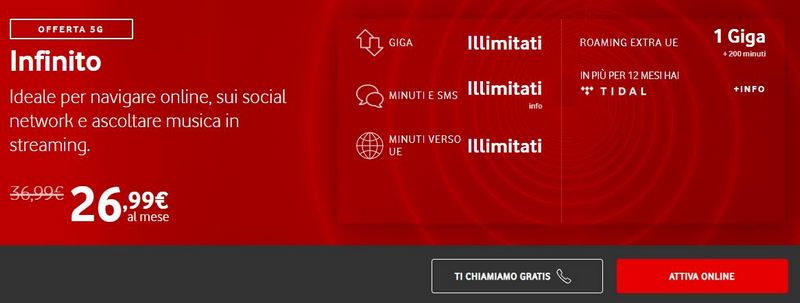 vodafone infinito offerte 5g