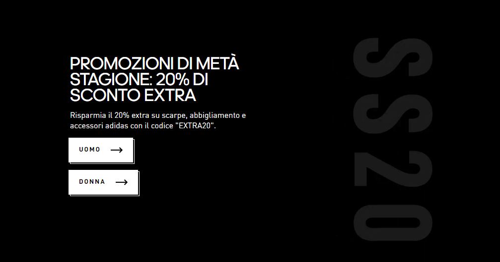 adidas codice sconto 20