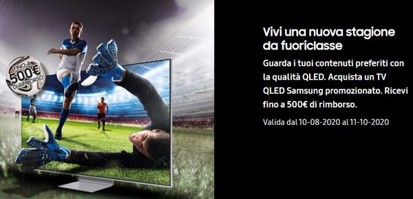 unieuro samsung sconto cashback smart tv qled 2