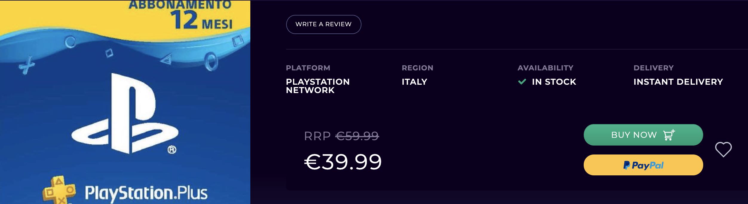 Abbonamento PlayStation Plus da 12 mesi in sconto di 20€ su CD