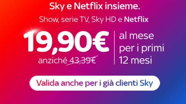 sky netflix offerta satellitare prezzo