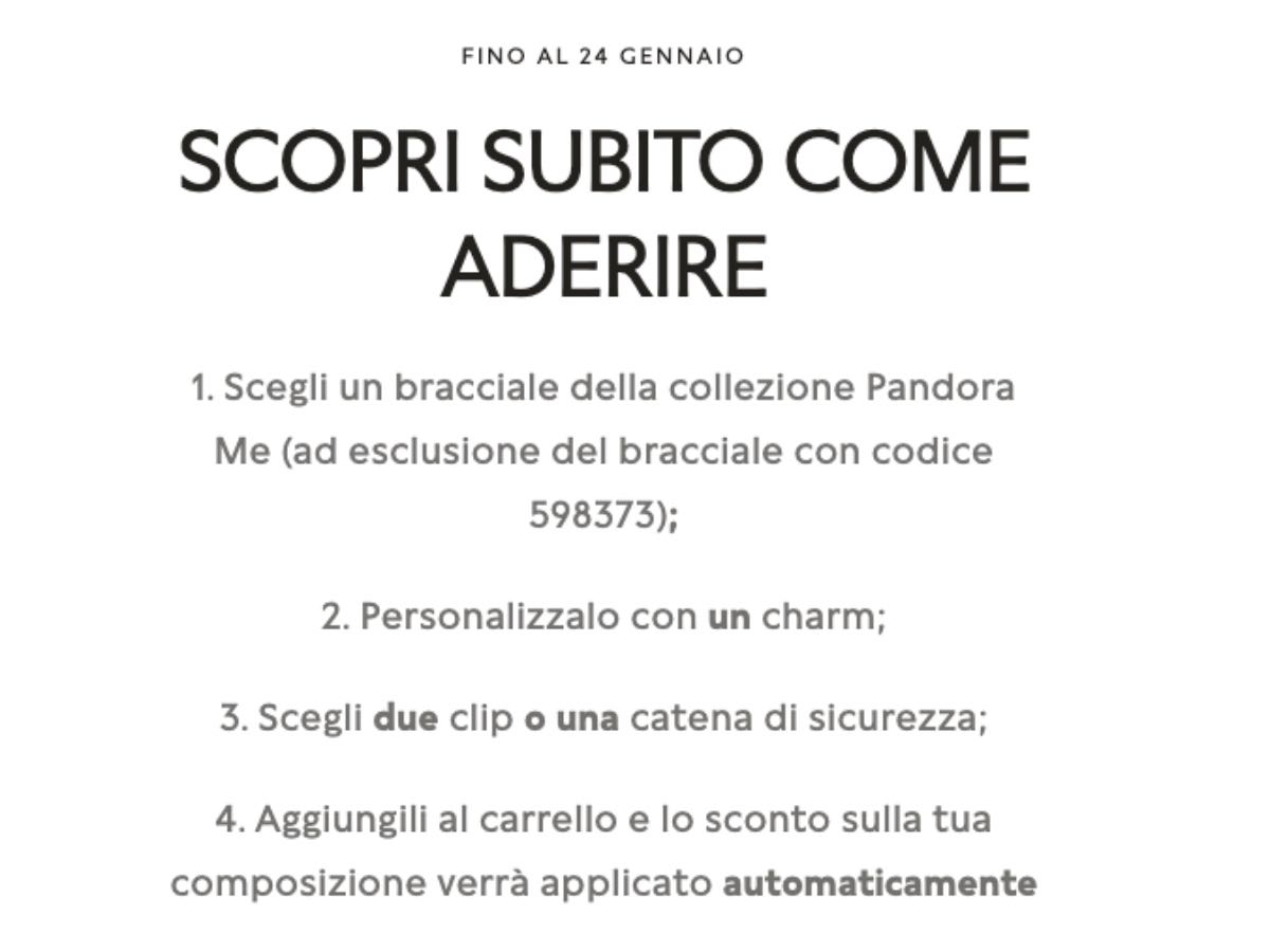 pandora me bracciale sconto offerta