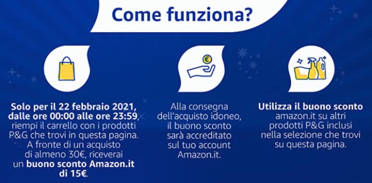 amazon promozione buono sconto p&g