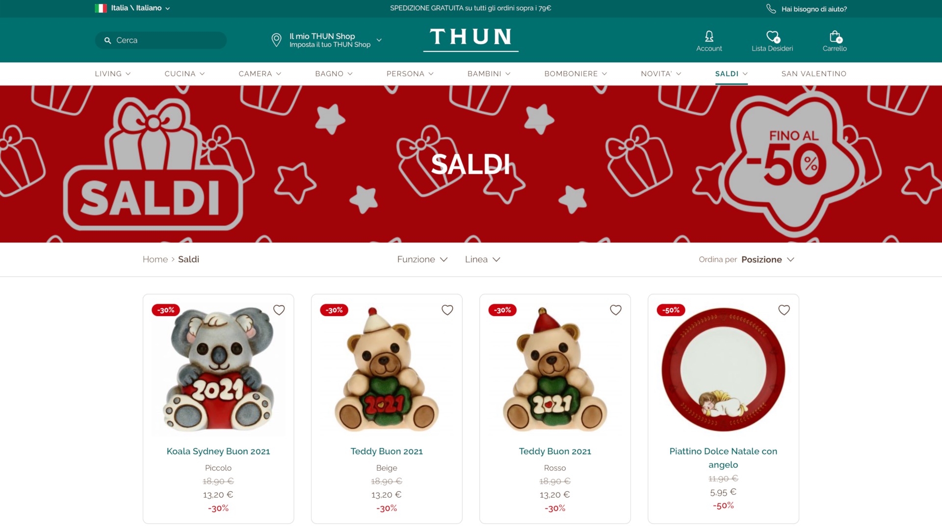 Saldi Thun: sconti del 50% su diversi articoli - MrDeals