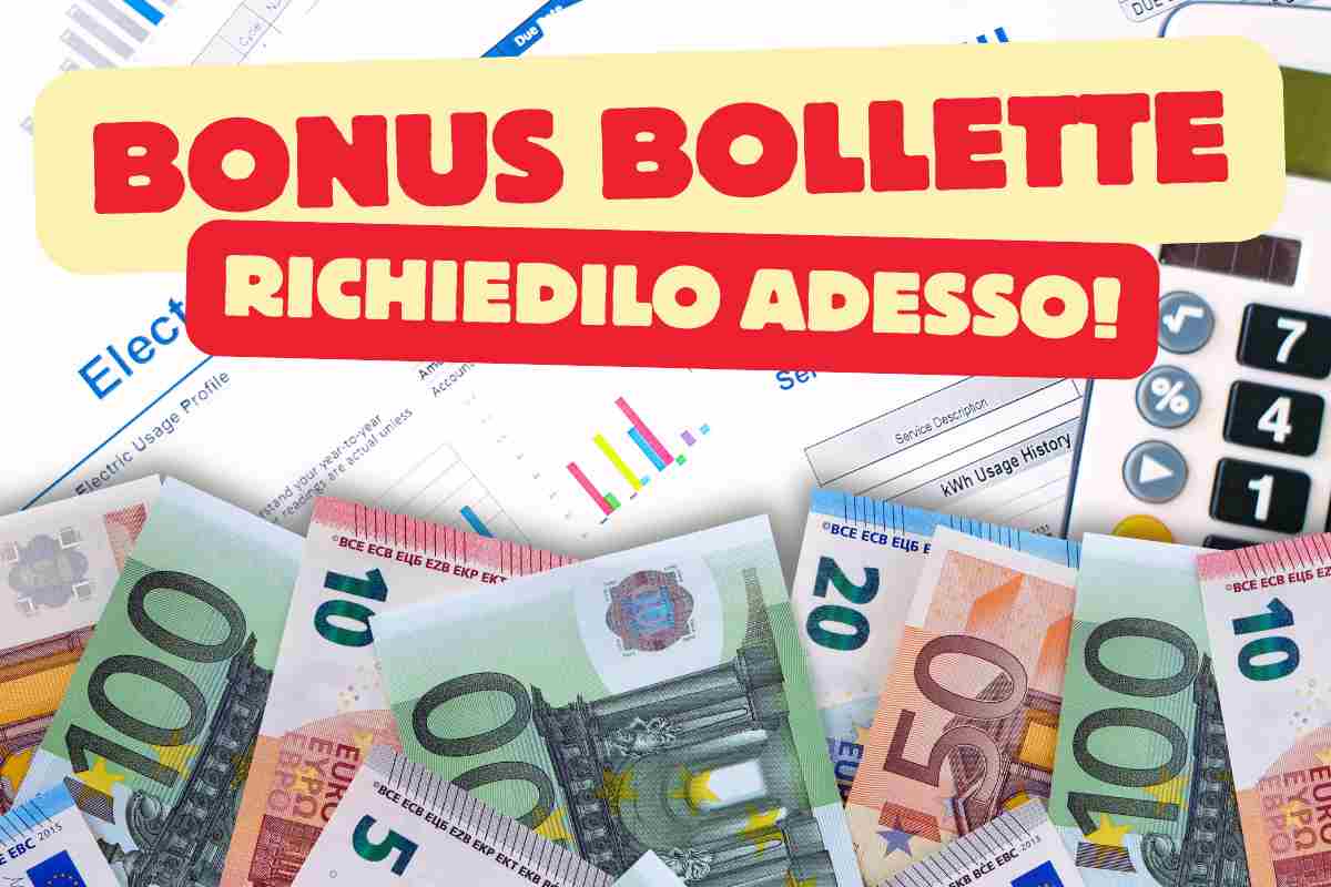 scritta soldi e bolletta