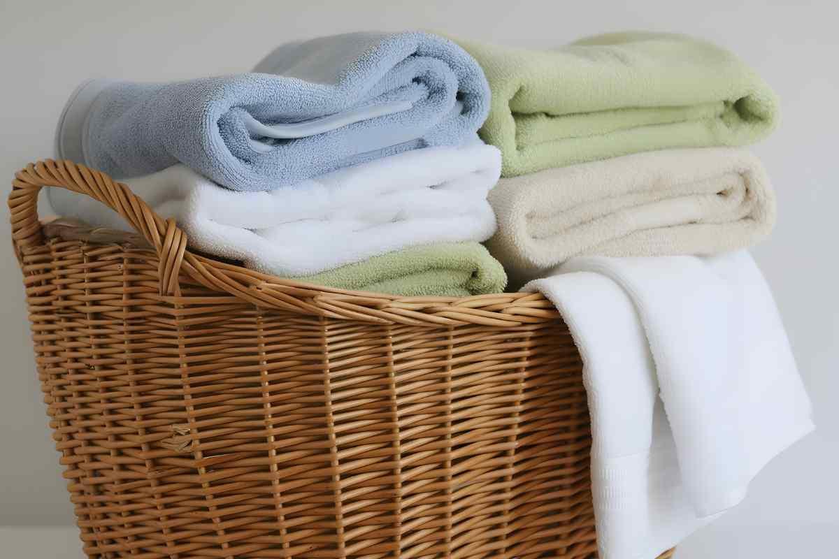 bucato piegato in un cesto