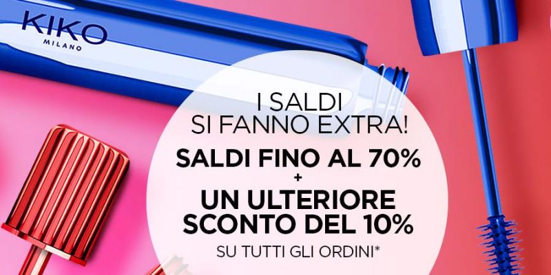 KIKO, i saldi si fanno Extra: 70+10% di sconto per acquisti Online