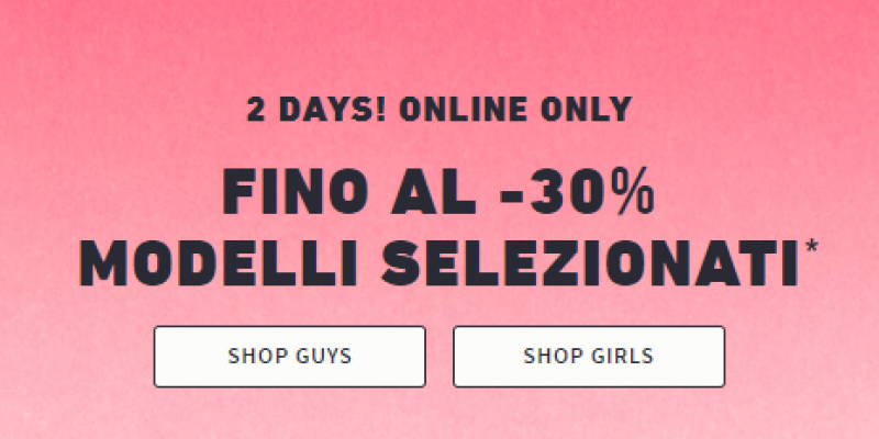 Saldi Hollister: -30% su articoli selezionati | Solo per 2 giorni
