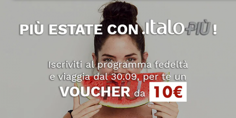 Iscriviti al programma Italo Più e riscatta il coupon da 10€