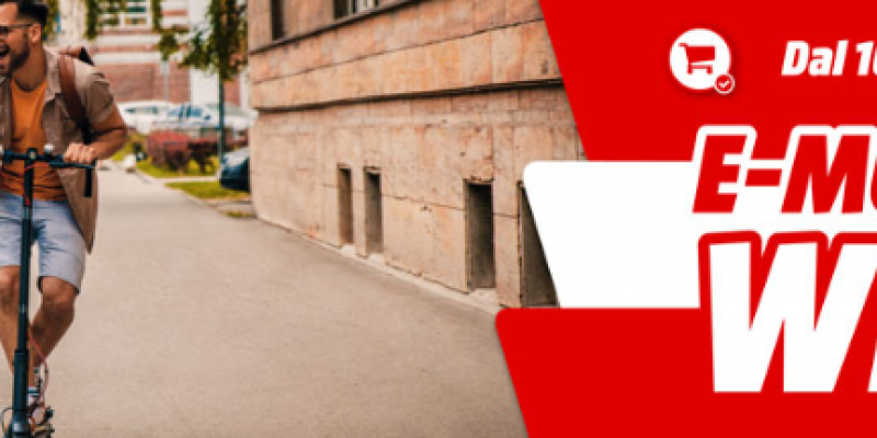 Volantino Mediaworld e-mobility: monopattini ed e-bike in offerta