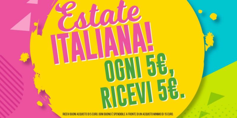 Promo Piazza Italia: buono sconto da 5€ in regalo ogni 5€ spesi